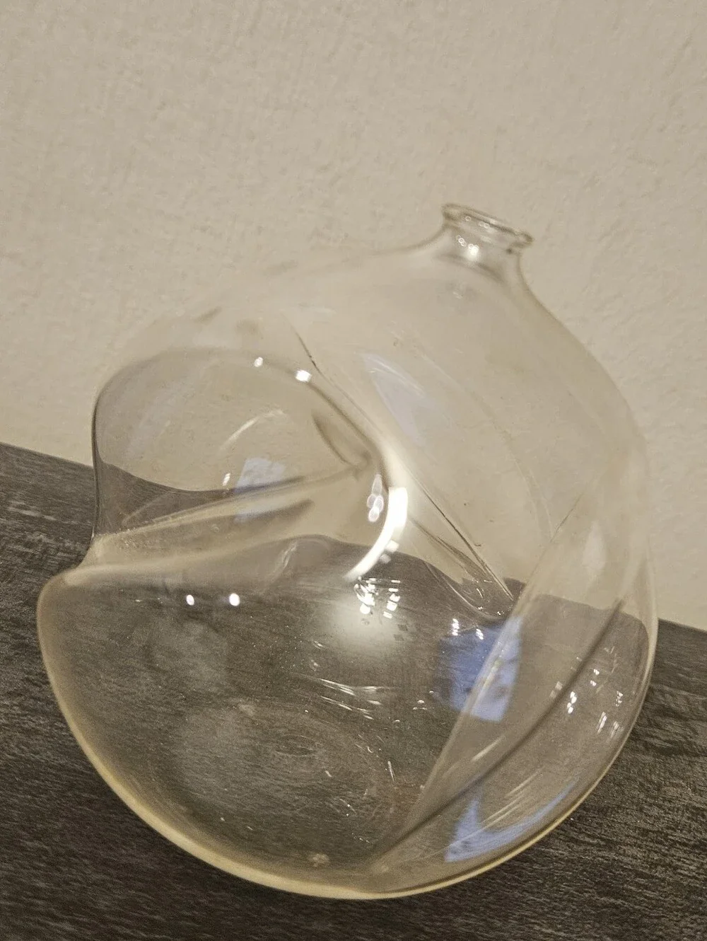 Hand Blown Clear Glass Orb Oil Lamp